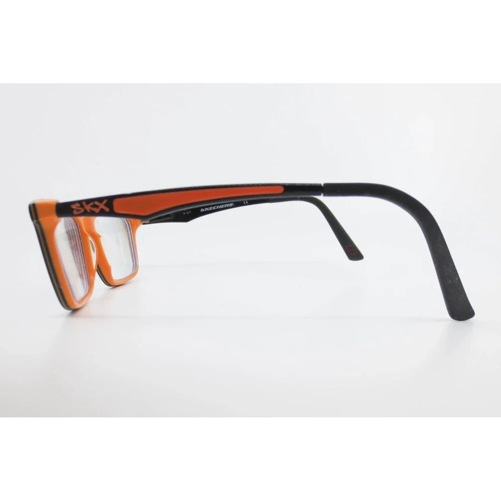 Skechers Logan SE1078-1 Rectangular Eyeglass Frames Black Orange 50-16-130 SKX
